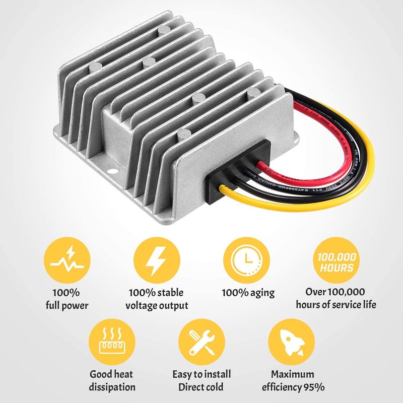 LEDMO DC/DC 24V Step Down to 12V Converter Regulator Reducer 20A 240W Automatic Reducer Transformer for Golf Cart Club Car Truck Vehicle Boat Solar System - Image 4