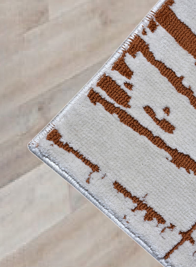 MESSONI-Ivory-Copper-150X230 cm anti skid Machine Made Thick Indian Rug - Image 2