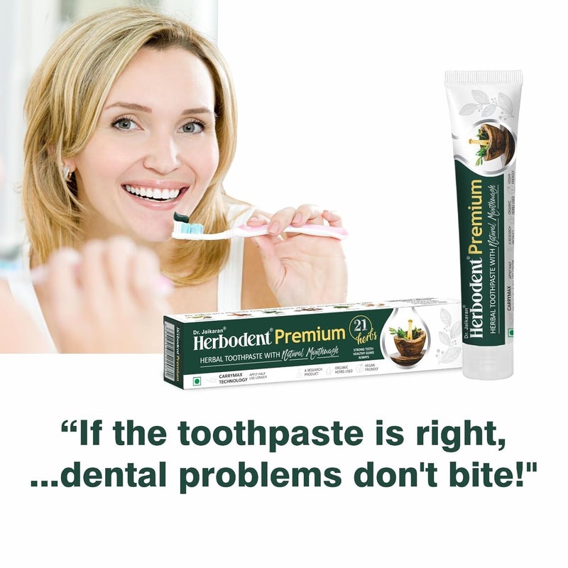Herbodent Premium Toothpaste 353 oz Pack of 6 A Unique Blend of 21 Herbs Like Neem Clove Cinnamon Cardamom with Natural Mouthwash No Paraben No Fluoride No Saccharin No Triclosan - Image 5