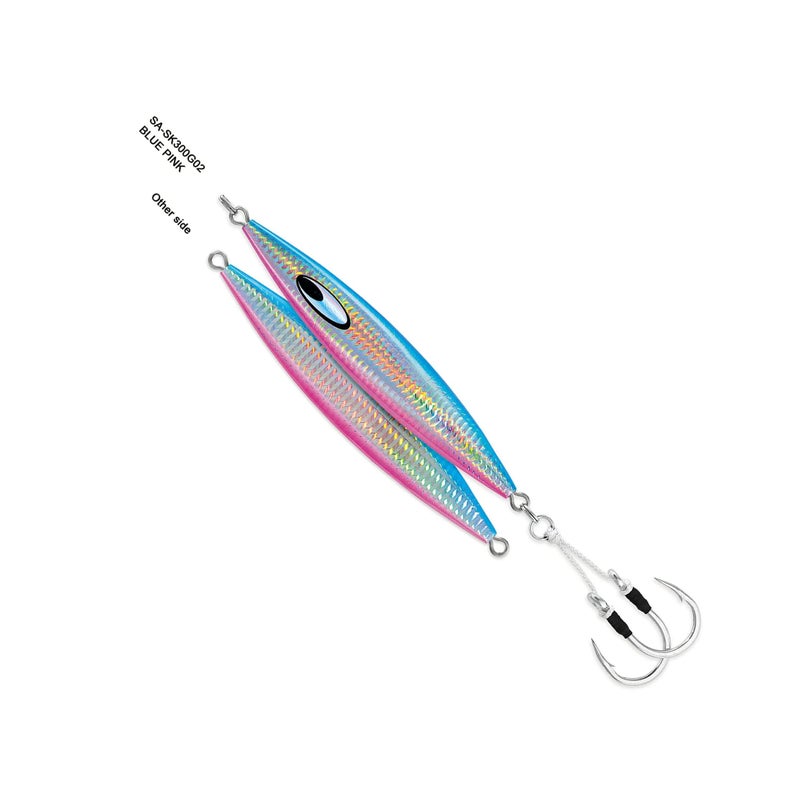 Daiwa Jig Saltwater SASK170G02 Saltiga SLK Metaljig 6oz 70 Assist Hooks Blue - Image 2