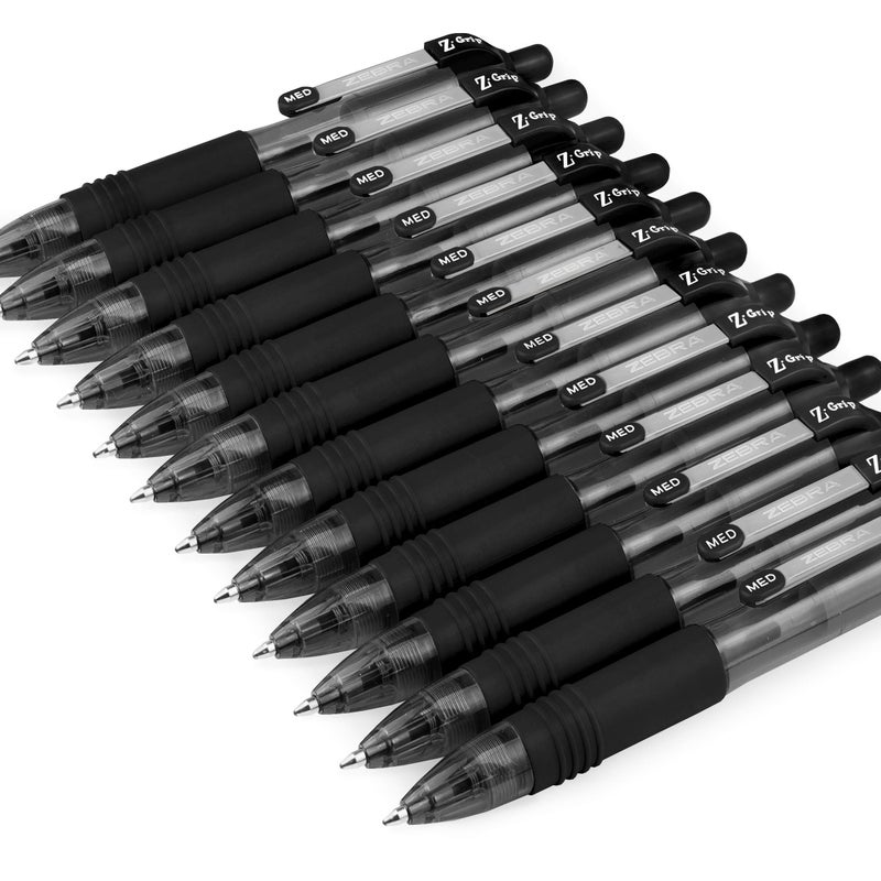 Zebra Z-Grip Smooth Mini Retractable Ballpoint Pens - 1.0mm - Black - Pack of 12 - Image 1