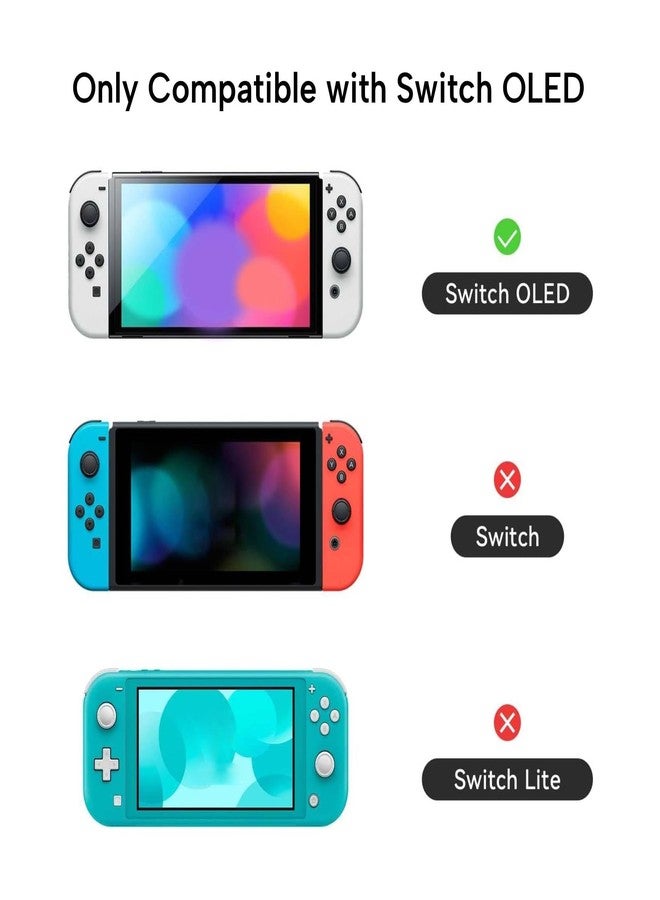 GeekShare Protective Case for Switch OLED Slim Cover Case Compatible with Switch OLED Separable Soft Silicone Protective Shell for Game Console with 2 Thumb Grip Caps - Spring Special Strawberry - Image 2
