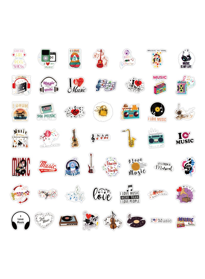100Pcs Music Stickers Waterproof Vinyl Music Scrapbook Sticker Decal for Water Bottle Laptop Skateboard Guitar Scrapbooking Helmet Car Luggage - Image 3