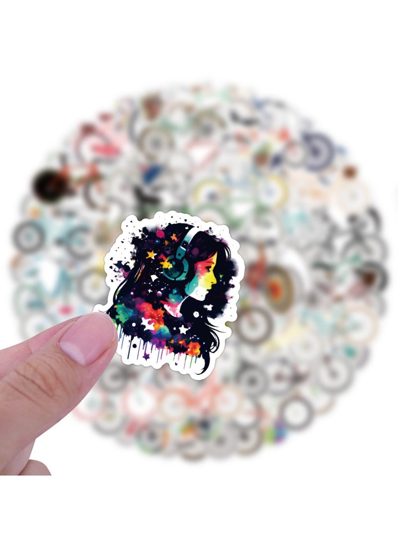 100Pcs Music Stickers Waterproof Vinyl Music Scrapbook Sticker Decal for Water Bottle Laptop Skateboard Guitar Scrapbooking Helmet Car Luggage - Image 2