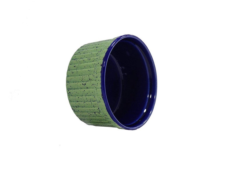 Caffeine Ceramic Handmade Green and Glossy Blue Ramekins Bowls Set of 1 150 ml - Image 1