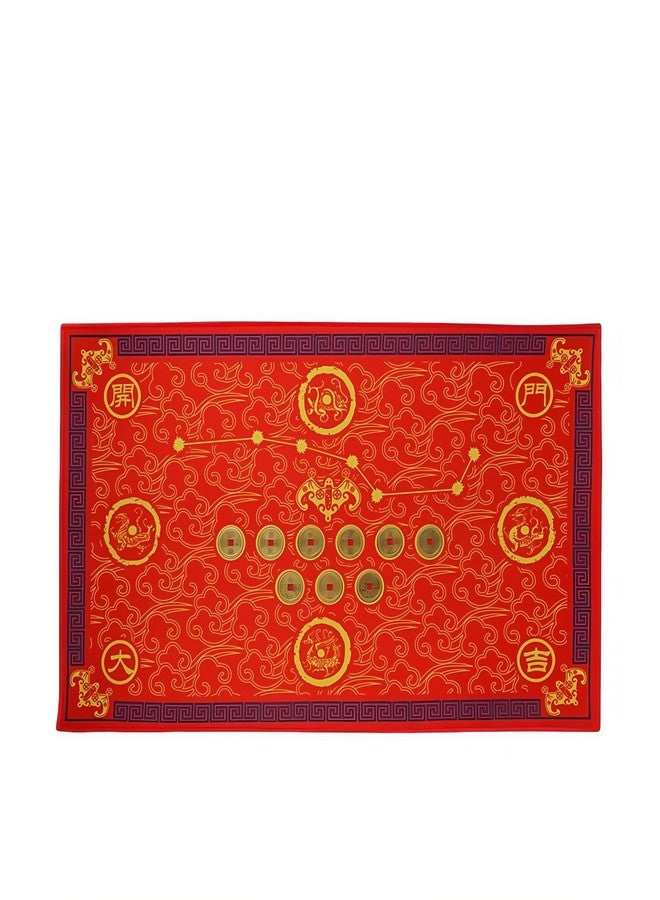 FENGSHUI-CAISHEN سجادة باب أرضية لجلب الحظ، سجادة باب أرضية داخلية/خارجية، سجادة باب، ديكورات وهدايا فنغ شوي للمنزل، زينة رأس السنة الصينية، ديكورات وهدايا صينية - Image 1