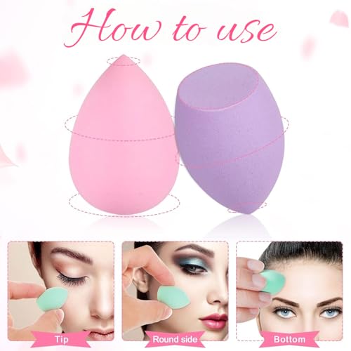 LA VENUST 40pcs Mini Makeup sponge Multi-Colored Makeup Sponge Set for Flawless Foundation & Concealer – Soft, for Liquid, Powder & Cream Application, Non-Latex, Blender Jar - Image 3