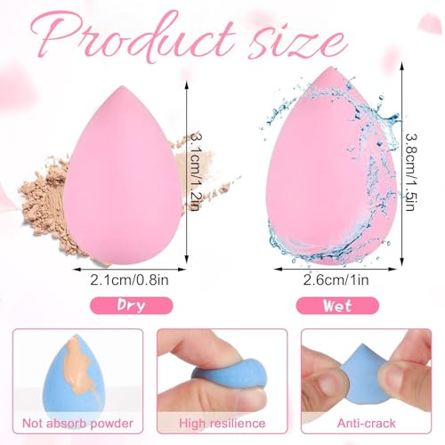 LA VENUST 40pcs Mini Makeup sponge Multi-Colored Makeup Sponge Set for Flawless Foundation & Concealer – Soft, for Liquid, Powder & Cream Application, Non-Latex, Blender Jar - Image 2