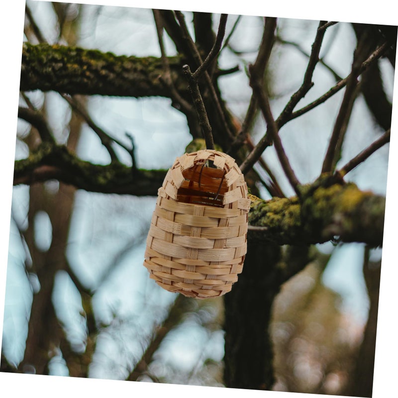 6Pcs Handwoven Bird Nest with Hooks Rustic Outdoor Bird House Garden Porch Decoration Wind Rain Resistant - Image 5