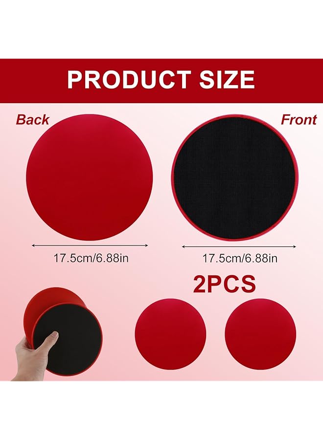 Oasisgalore 2 Pack Red Strength Training Sliders For Home Pilates Fitness Equipment Workout Cycling Gym Equipment  - Image 3