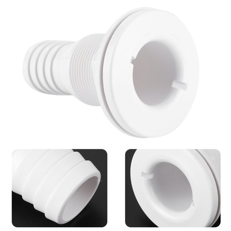 Thru Hull Fitting: Premium Plastic Rugged Impact Resistant Durable - Easy To Install Remove No Complicated Tools Marine Boat Accessory for Onboard Boat Plumbing Systems - Image 3