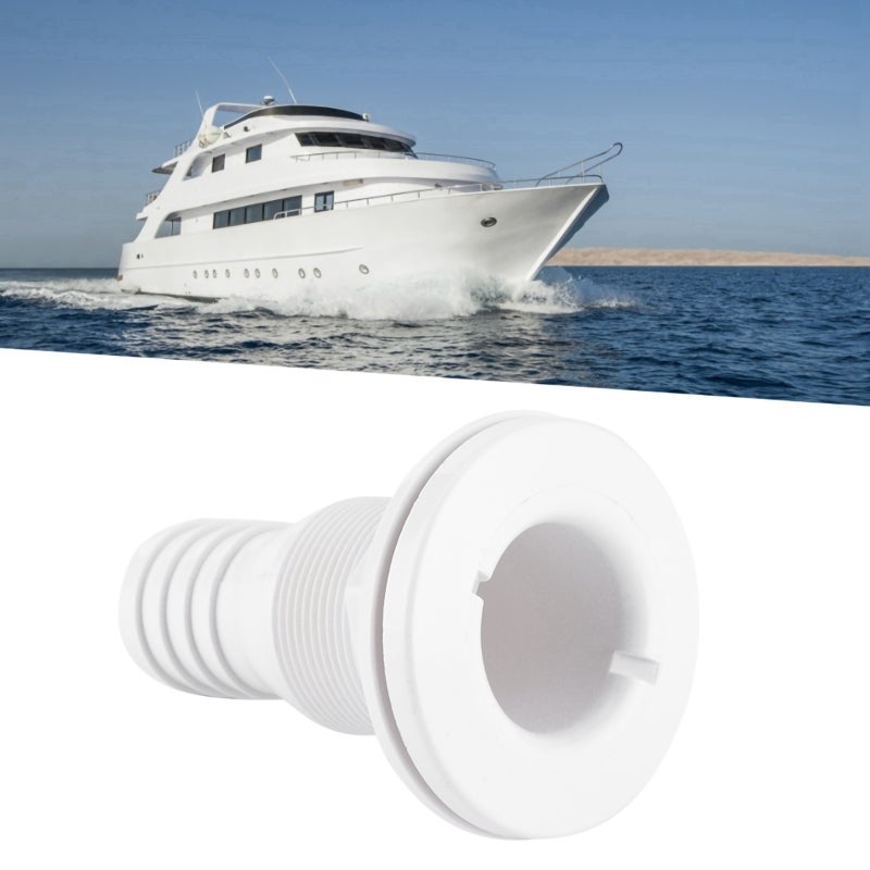 Thru Hull Fitting: Premium Plastic Rugged Impact Resistant Durable - Easy To Install Remove No Complicated Tools Marine Boat Accessory for Onboard Boat Plumbing Systems - Image 2