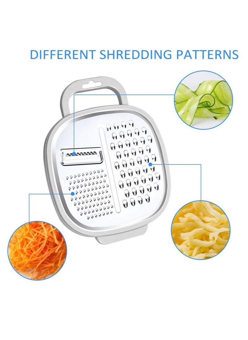 Cheese Grater Easy to Use Graters for Kitchen with Container and Lid for Cheese, Vegetables, Ginger, Graters for Cheese, Nutmeg, Fruit, Chocolate, Ginger and Garlic, Box Grater for Kitchen