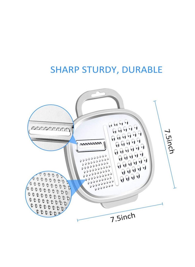 Cheese Grater Easy to Use Graters for Kitchen with Container and Lid for Cheese, Vegetables, Ginger, Graters for Cheese, Nutmeg, Fruit, Chocolate, Ginger and Garlic, Box Grater for Kitchen