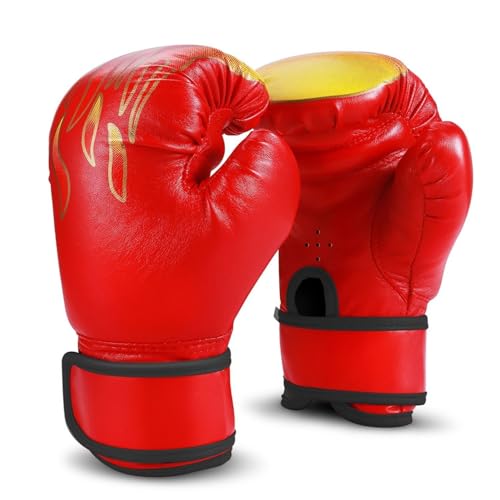 Flexzion Kids Boxing Gloves for 3 to 8 Years, 4 oz Fire Red Youth Boxing Gloves Punching Gloves for Kids Sparring Training Mitts Punching Bag Junior Gloves - Image 1