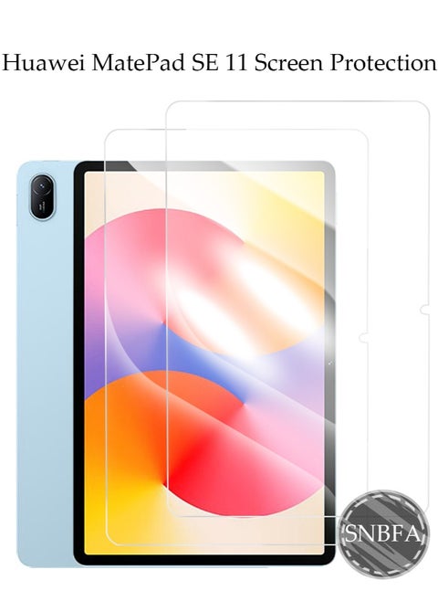 2 PCS Huawei MatePad SE 11"  2024 Screen Protector,Full Coverage 9H Tempered Glass Film,HD Clear Scratch Resistant 2.5D Edge HD Clarity