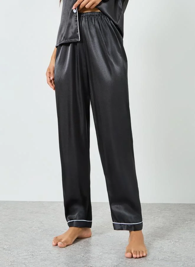 Styli  Pack of 3 - Satin Short Sleeve Shirt, Pyjama And Shorts Set for Women | Best Price UAE