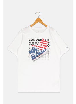 CONVERSE Kids Boy Sportswear Short Sleeve Outdoor T-Shirt, White  - Image 1