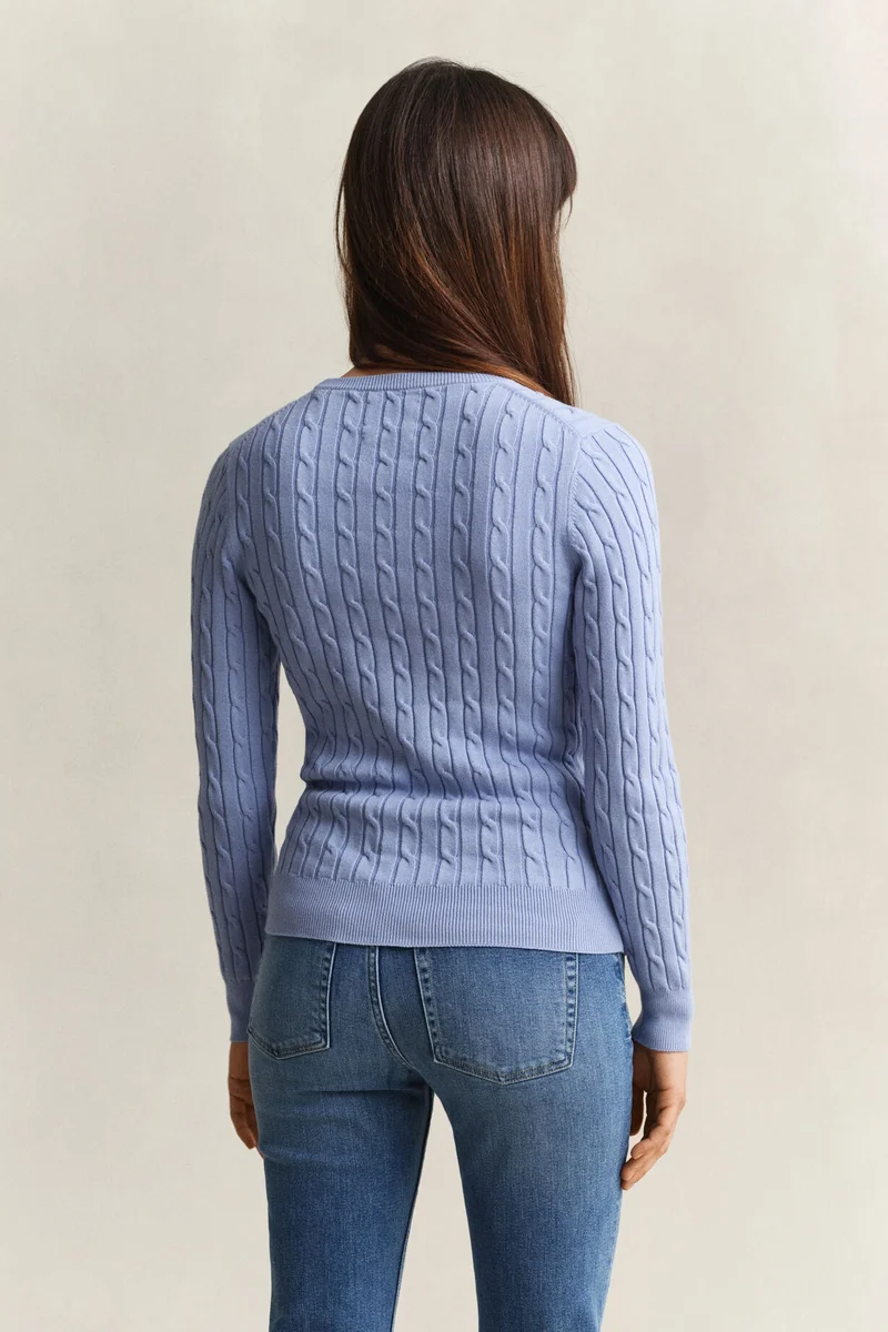 Gant  Stretch Cotton Cable C-Neck for Women | Best Price UAE