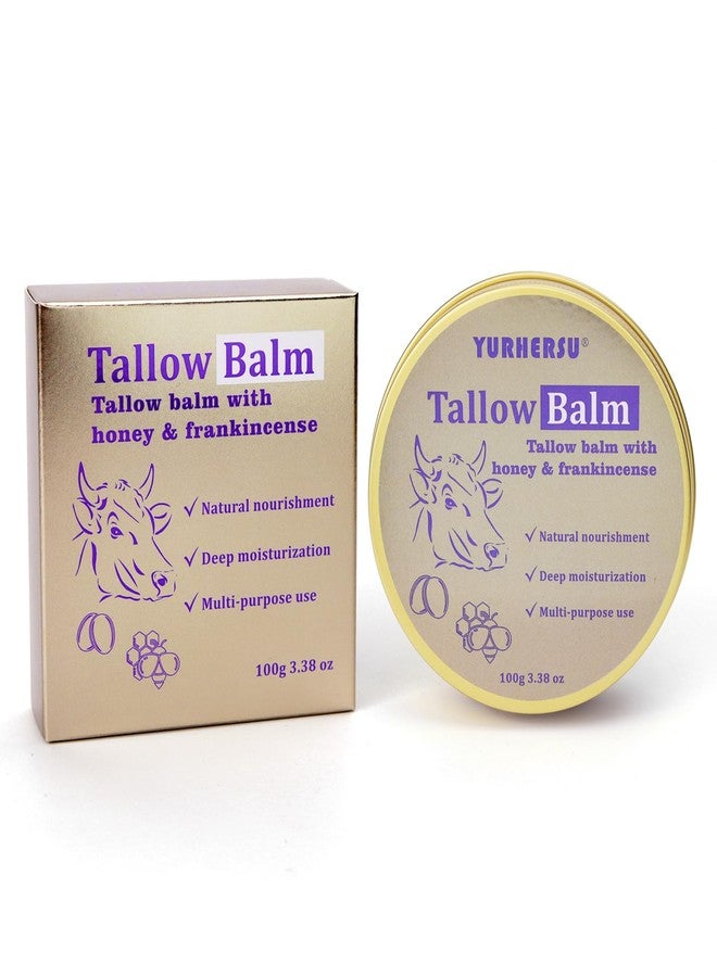 YURHERSU Tallow Balm, Tallow Honey Body Cream, Face Moisturizing Cream, All Purpose Use Balm Anti-Drying Anti-Cracking for Spring, Summer, Autumn and Winter Skin Care (Tallow Balm, 100 g - Image 1