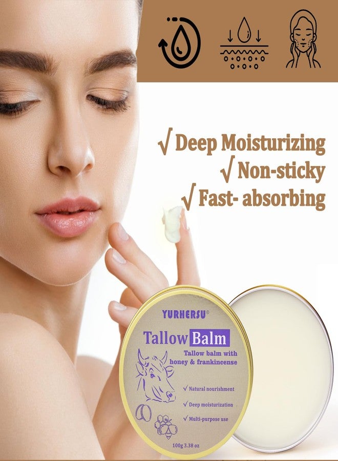 YURHERSU Tallow Balm, Tallow Honey Body Cream, Face Moisturizing Cream, All Purpose Use Balm Anti-Drying Anti-Cracking for Spring, Summer, Autumn and Winter Skin Care (Tallow Balm, 100 g - Image 3