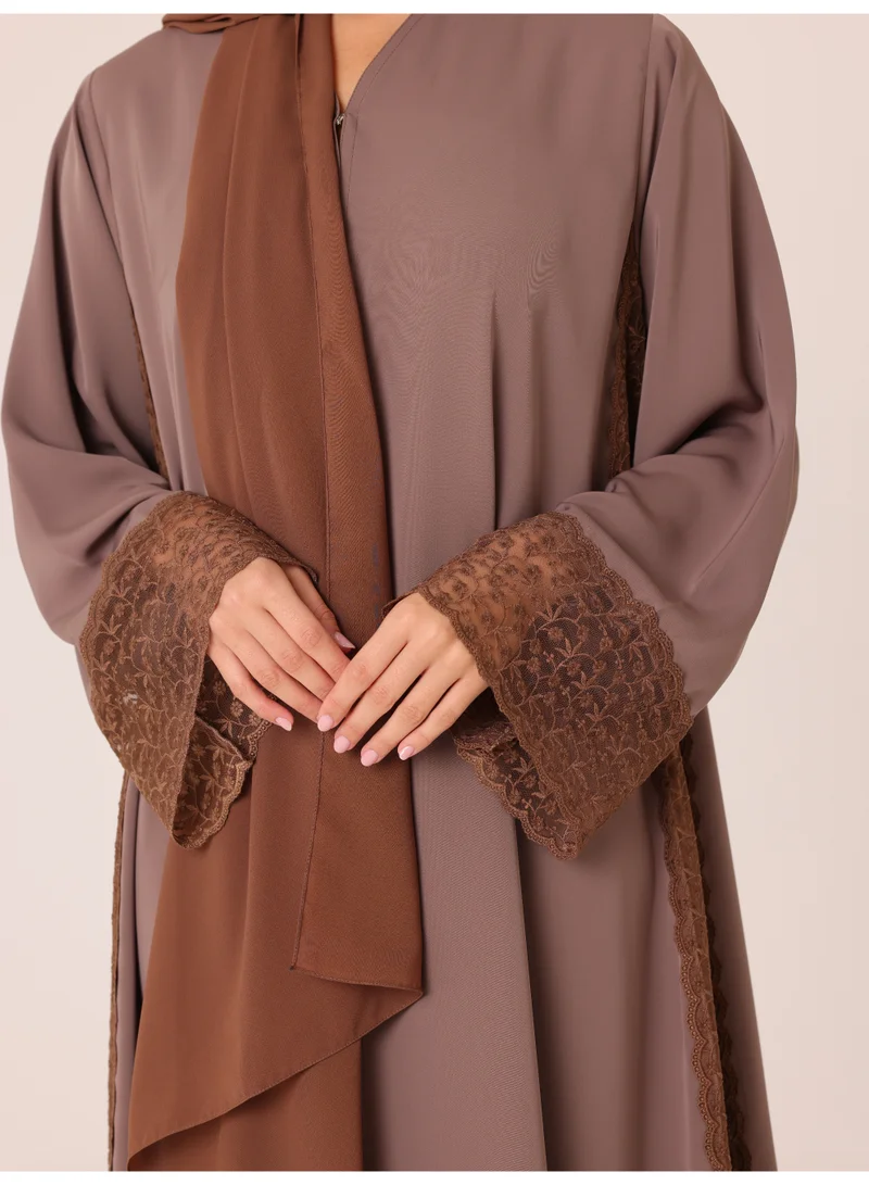 IKKXA Cocoa Lace Abaya
