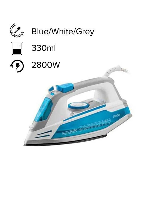 BLACK+DECKER Steam Iron 330 ml 2800 W X2800-B5 Blue/White/Grey - Image 1