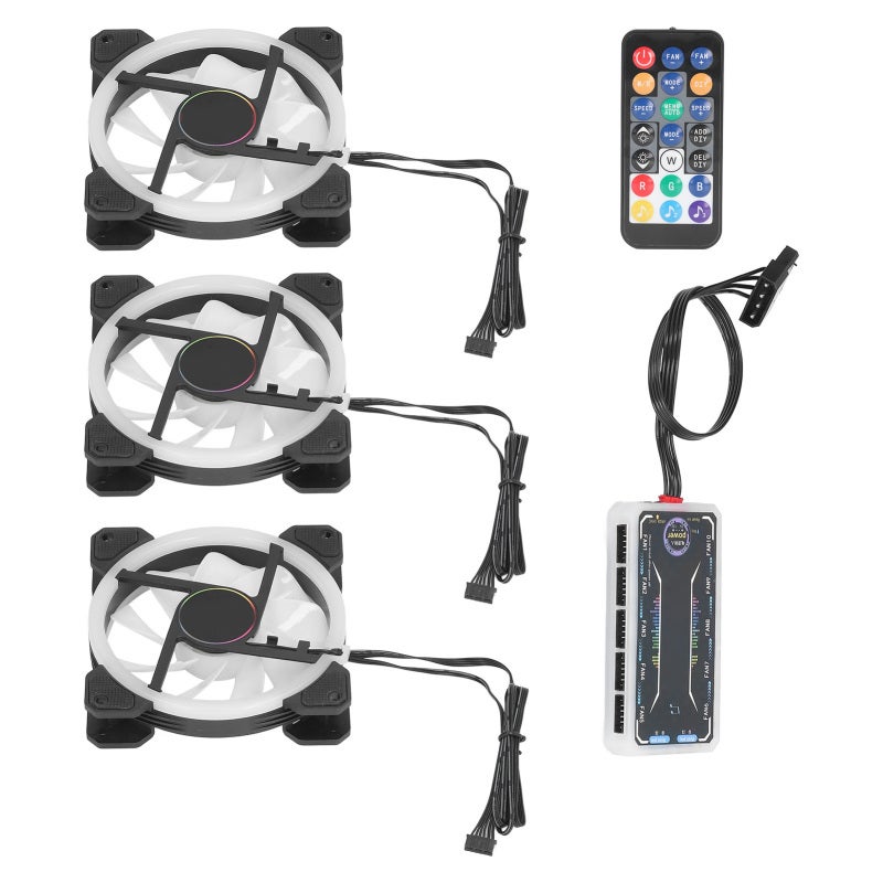 COOLMOON RGB Case Fan 120mm PC Cooling Fans Multimode Lighting Effects - Hydraulic Bearing Anti Vibration Design 5V Addressable RGB Fans for Gaming PC - Image 5