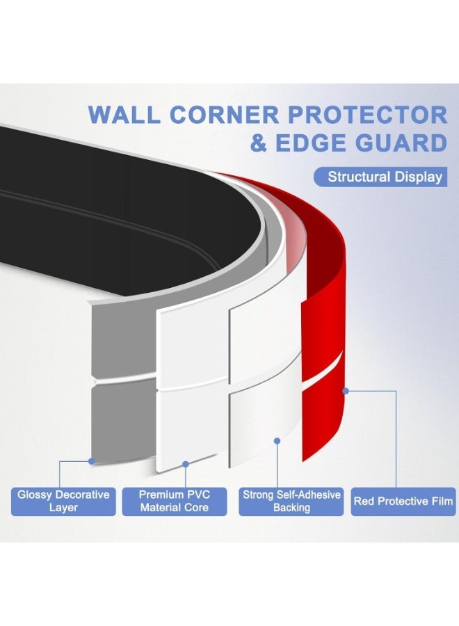 INSIJAM Wall Corner Protector Moulding Trim Peel and Stick Wall Corner Guards Trim Flexible Self Adhesive Edge Protector Moulding 2cm x 1m - Image 3