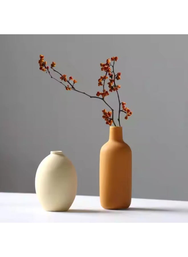 Y&D Ceramic Vase 3 Piece Set, Modern Boho Farmhouse Home Vases for Decor, Dried Flowers Vases, Modern Living Room Decor,Tabletop Decor, Bookcase, Fireplace and Entrance Decorate - Image 5