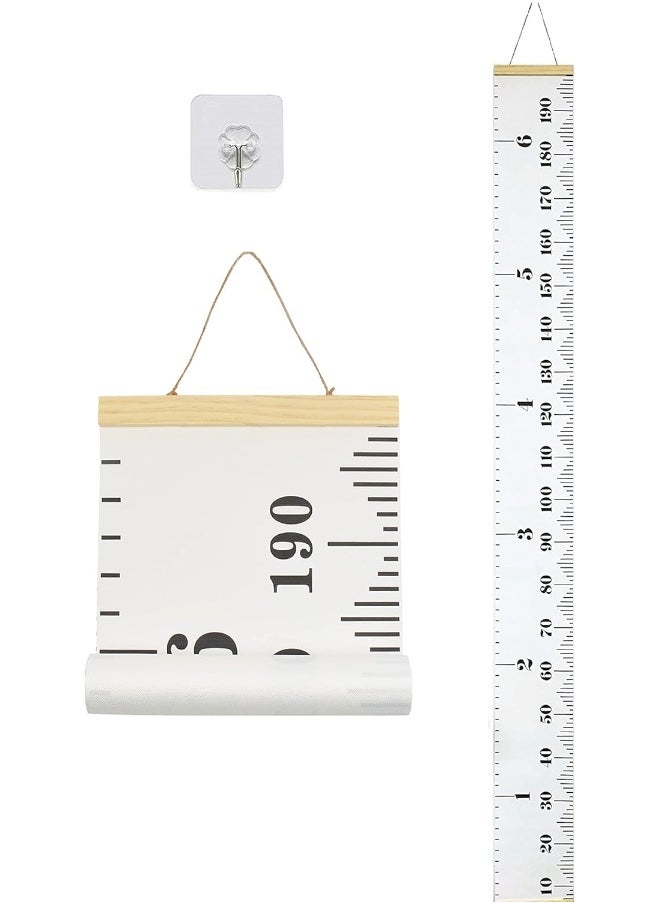 LoveNite Baby Growth Chart, Height Wall Chart for Kids, 79 x 7.9in Wooden Frame Canvas Measurement Hanging Ruler for Child’s Room Decoration  - Image 1