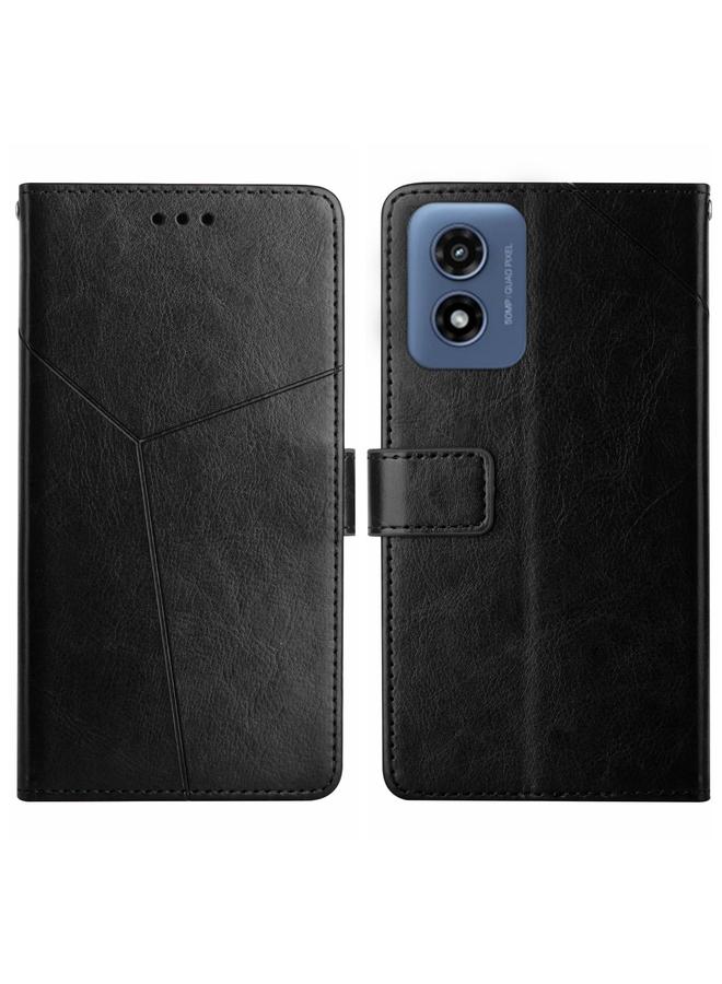 S-TOP Case For Motorola Moto G Play 4G 2024 HT01 Y-shaped Pattern Flip Leather Phone Case - Image 1