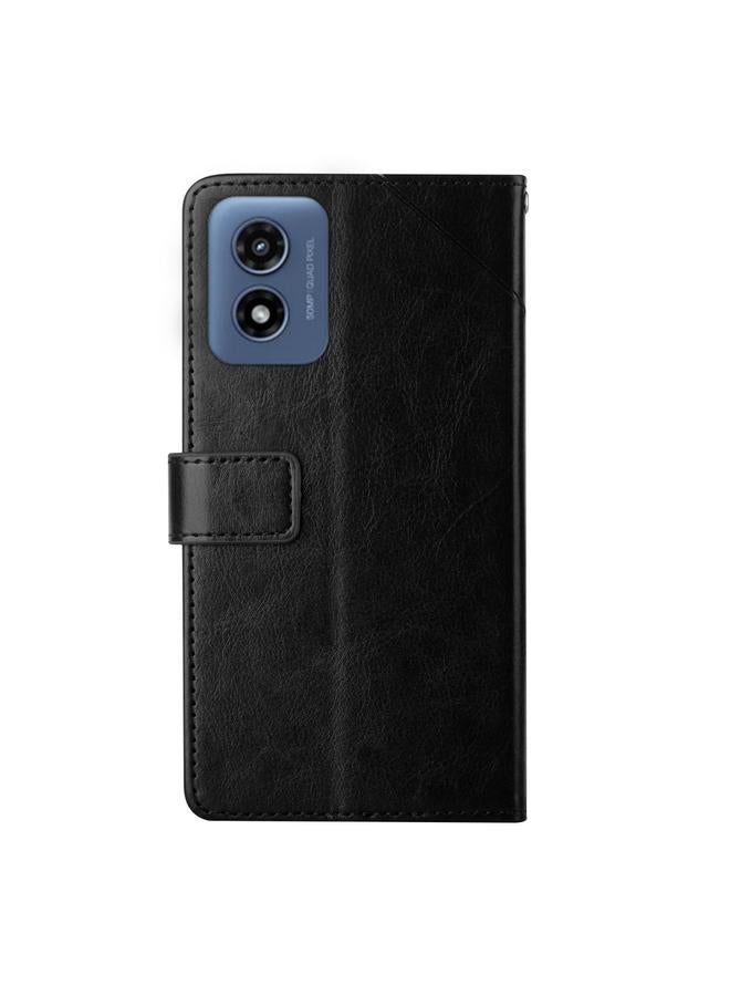 S-TOP Case For Motorola Moto G Play 4G 2024 HT01 Y-shaped Pattern Flip Leather Phone Case - Image 3