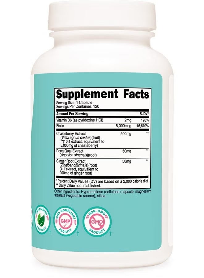 Nutricost, Women, Chasteberry with Dong Quai & Ginger Root, 5,000 mg, 120 Capsules - Image 4