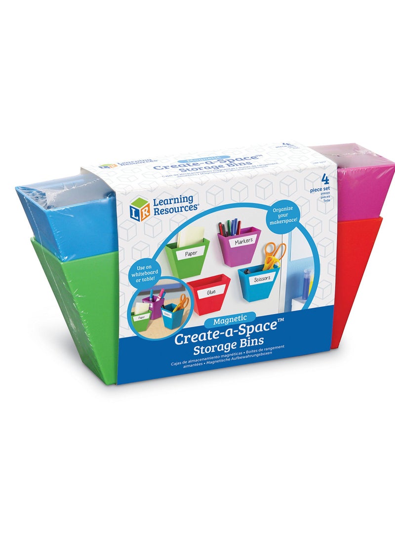 ليرننج ريسورسز صناديق تخزين مغناطيسية لإنشاء مساحة (مجموعة من 4) - Image 1