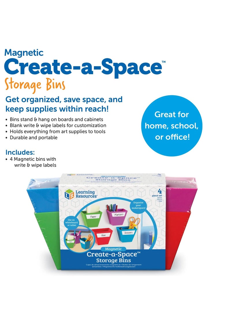 ليرننج ريسورسز صناديق تخزين مغناطيسية لإنشاء مساحة (مجموعة من 4) - Image 5