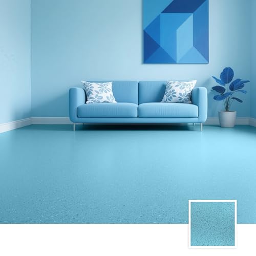 Myting Epoxy Colored Sand Floor Paint, Epoxy Floor Paint High Gloss Marble Effect Coating for Indoor and Outdoor, Wear-resistant and non-slip Self-leveling Coating Blue 176OZ(5KG) - Image 2