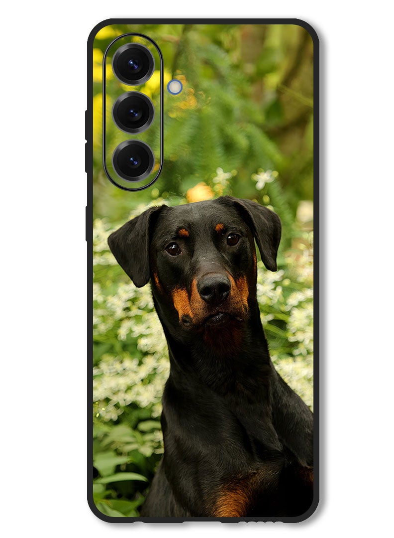 Theodor Case Compatible with Samsung Galaxy M56 6.74 Inch Protection Shockproof Bumper Cover dog_pet_leaves - Image 1