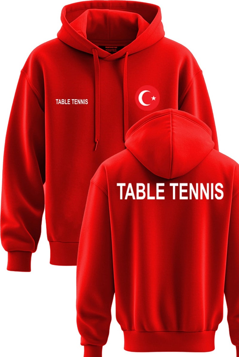 Top Glory Table Tennis Printed Hoodie 3 Rope Winter Türkiye Sweatshirt Table Tennis Hoodie 