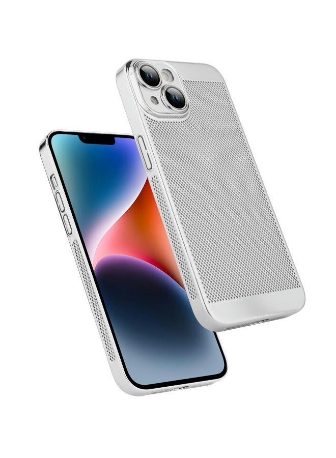 ShebSheb Electroplating Heat Dissipation Phone Case for iPhone 15 Plus, New Heat Dissipation Plating Fine Hole Protector for iPhone Case, Crystal Lens Film Coating Phone Case - Image 1