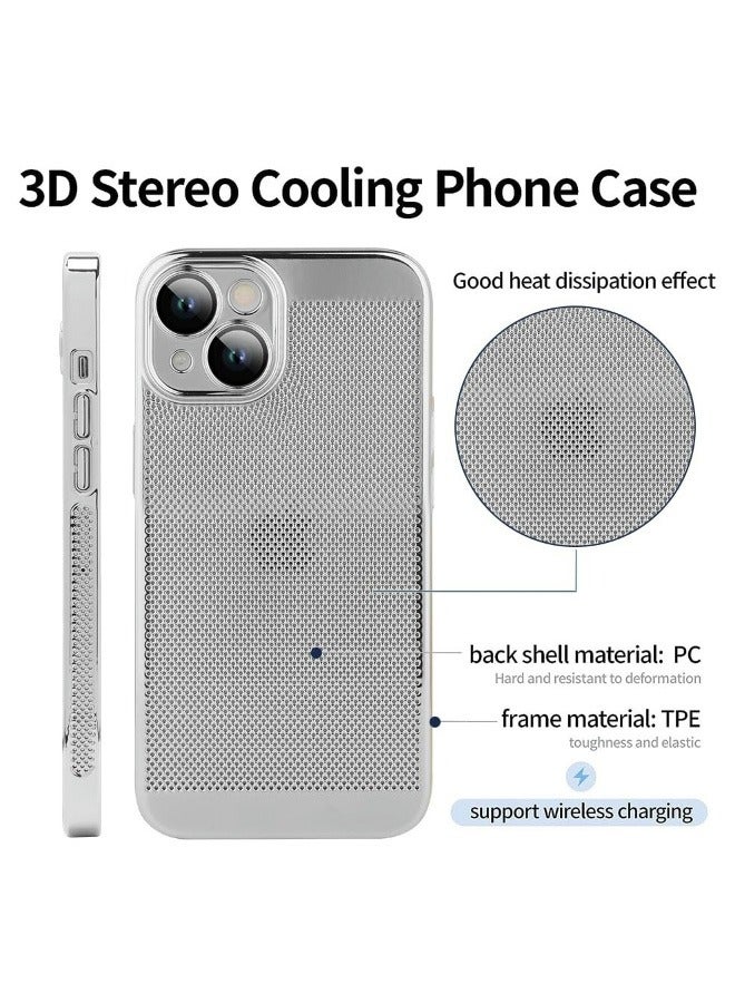 ShebSheb Electroplating Heat Dissipation Phone Case for iPhone 15 Plus, New Heat Dissipation Plating Fine Hole Protector for iPhone Case, Crystal Lens Film Coating Phone Case - Image 2