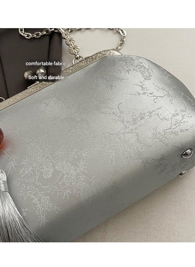 New Evening Bag Women's Shoulder Crossbody Bag Ins Chain Clip Bag Tassel Fashion Versatile Women's Bag  - Image 4
