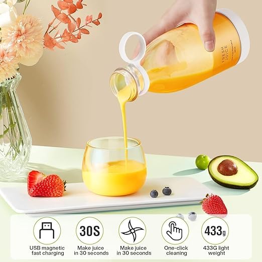 TrendGrove Smoothie Maker Usb Juicer Bottle Blender Rechargeable Portable Blender For Juices Shakes Smoothies Protien Shakes 420ML - Image 2