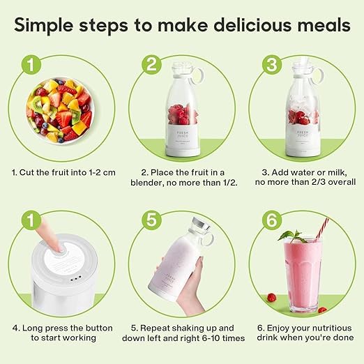 TrendGrove Smoothie Maker Usb Juicer Bottle Blender Rechargeable Portable Blender For Juices Shakes Smoothies Protien Shakes 420ML - Image 5