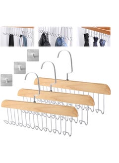 3 Pack Smart Hook Clothes Hanger and Organizer with 8 Hooks for Organizing Scarves, Women's Underwear, and Men's Tie Puller - 8 Hook Closet Hanger and Organizer - Organize clothes and save space with this unique piece; Perfect for organizing pants, scarves, and ties smoothly and easily - Multi-Hook Clothes Organizer - 8 Stainless Steel Hooks - Space Saving and Smart Design - Perfect for Pants and Scarves