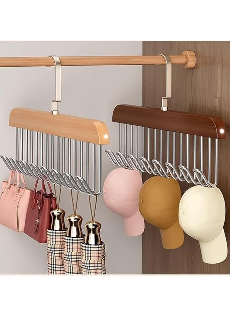 Generic - 3 Pack Smart Hook Clothes Hanger and Organizer with 8 Hooks for Organizing Scarves, Women's Underwear, and Men's Tie Puller - 8 Hook Closet Hanger and Organizer - Organize clothes and save space with this unique piece; Perfect for organizing pants, scarves, and ties smoothly and easily - Multi-Hook Clothes Organizer - 8 Stainless Steel Hooks - Space Saving and Smart Design - Perfect for Pants and Scarves - Image 1