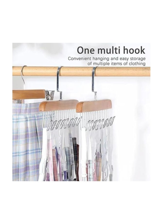 Generic - 3 Pack Smart Hook Clothes Hanger and Organizer with 8 Hooks for Organizing Scarves, Women's Underwear, and Men's Tie Puller - 8 Hook Closet Hanger and Organizer - Organize clothes and save space with this unique piece; Perfect for organizing pants, scarves, and ties smoothly and easily - Multi-Hook Clothes Organizer - 8 Stainless Steel Hooks - Space Saving and Smart Design - Perfect for Pants and Scarves - Image 1