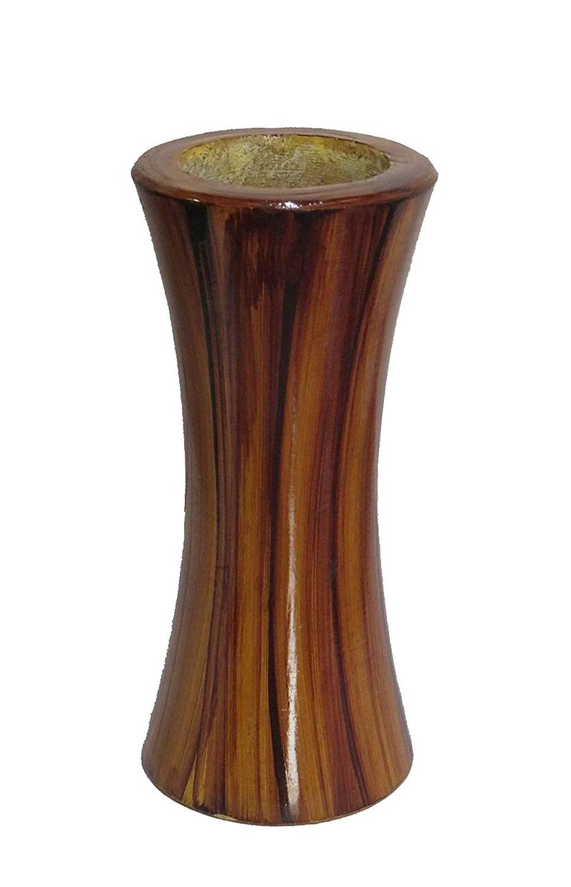 LOGRO LOGRO Artificial Wooden Flower Vase Wooden Flower Pot for Home Decorative Items Wooden vases for Home Decor Flower vase Set of 1  - Image 1