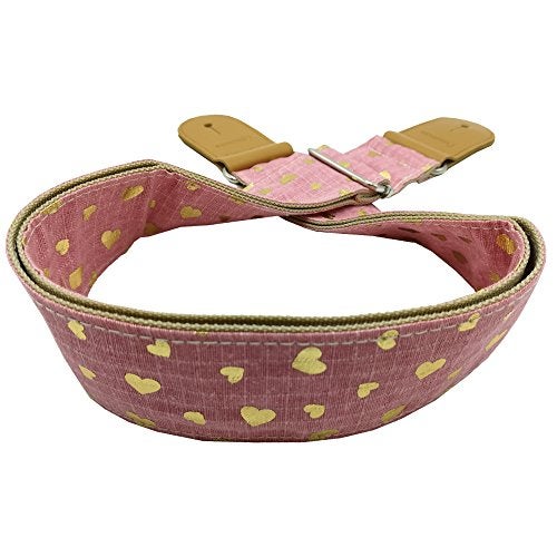 Xinlinke Girls Guitar Strap Pink Cotton Heart Pattern Electric Acoustic Guitar Bass Music Accessories - Image 4