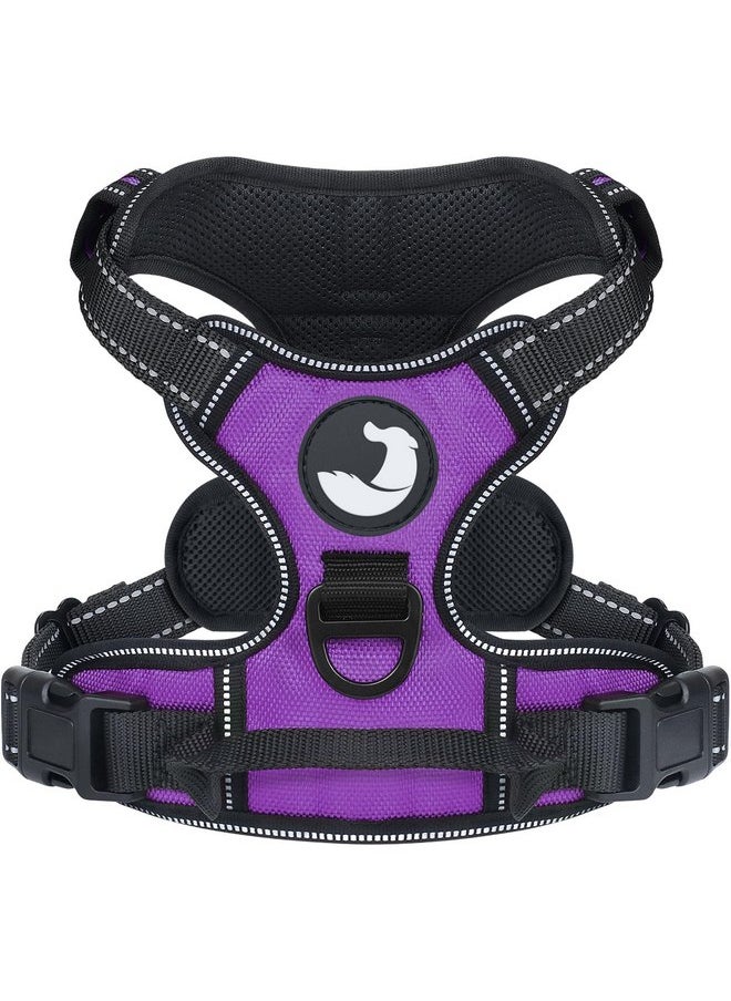 Joytale - Joytale No Pull Dog Harness Medium Sized Dog, Reflective Pet Vest with Front Clip, Adjustable Soft Padded Harnesses with Easy Control Handle for Training and Walking, Purple, M - Image 1